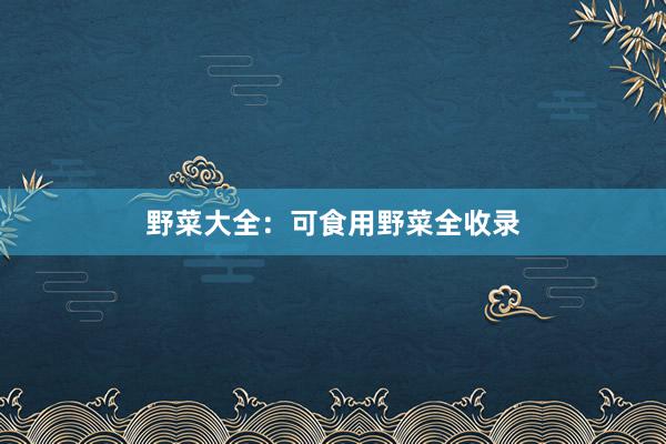 野菜大全：可食用野菜全收录